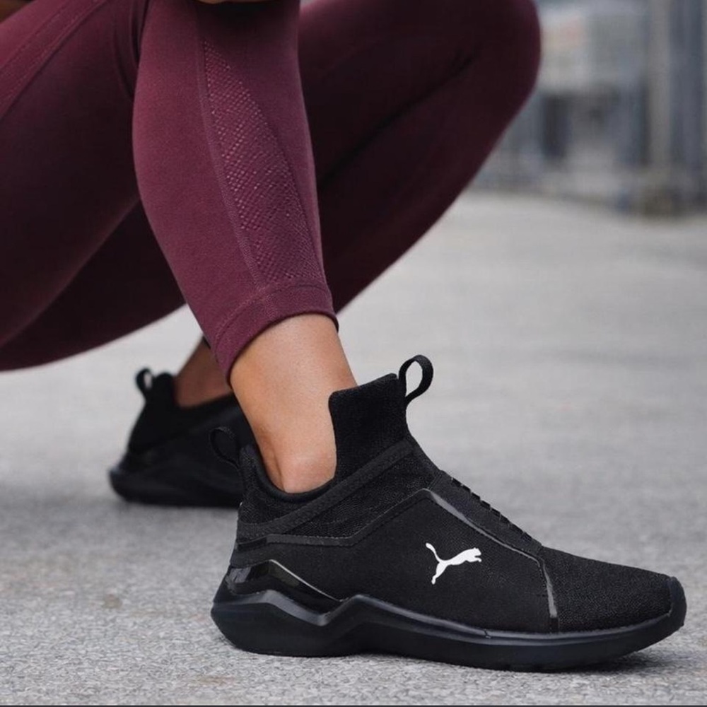 PUMA Fierce 2 Black Metallic Silver Women’s Athletic Sneakers